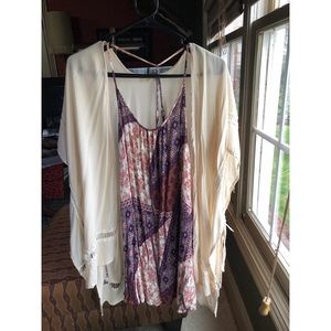 Lizard thicket cream cardigan with ties on sides